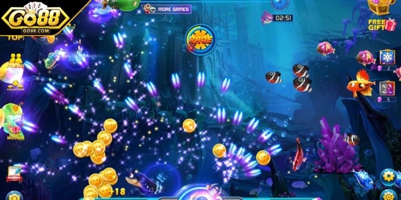 Thế giới đại dương sống động trong hành trình bắn cá 3D GO88