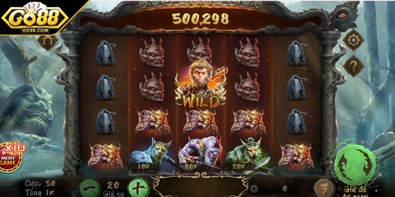 Ba tầng jackpot và biểu tượng huyền thoại hắc thoại ngộ không GO88