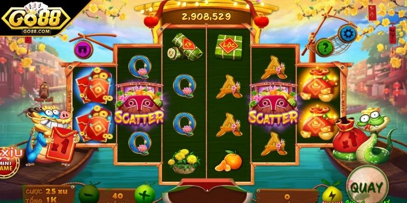 Tính năng vòng quay lộc xuân đặc biệt trong sắc xuân chợ tết GO88